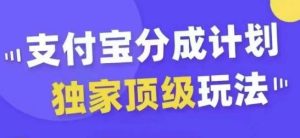 支付宝分成计划独家顶级玩法,从起号到变现,无需剪辑基础,条条爆款,天天上热门 - 严选资源大全 - 严选资源大全
