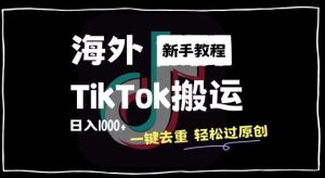 2024最新海外TikTok搬运玩法,一键去重轻松过原创,新手无经验也能日入1k【揭秘】 - 严选资源大全 - 严选资源大全