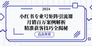 小红书专业号矩阵引流课,月销百万案例解析,精准获客技巧全揭秘 - 严选资源大全 - 严选资源大全