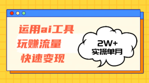 （12955期）运用AI工具玩赚流量快速变现 实操单月2w+ - 严选资源大全 - 严选资源大全