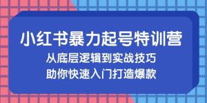 (13003期)小红书暴力起号训练营,从底层逻辑到实战技巧,助你快速入门打造爆款 - 严选资源大全 - 严选资源大全