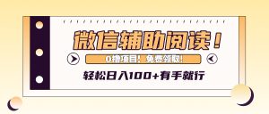 (13034期)微信辅助阅读,日入100+,0撸免费领取。 - 严选资源大全 - 严选资源大全