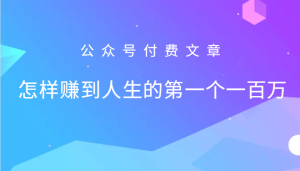 某公众号付费文章:怎么样才能赚到人生的第一个一百万 - 严选资源大全 - 严选资源大全