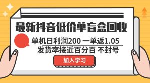 (13092期)最新抖音低价单盲盒回收 一单1.05 单机日利润200 纯绿色不封号 - 严选资源大全 - 严选资源大全