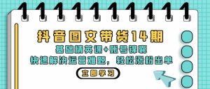 (13107期)抖音 图文带货14期:基础精英课+账号锦囊,快速解决运营难题 轻松涨粉出单 - 严选资源大全 - 严选资源大全