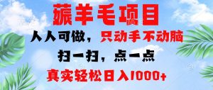 (13150期)薅羊毛项目,人人可做,只动手不动脑。扫一扫,点一点,真实轻松日入1000+ - 严选资源大全 - 严选资源大全