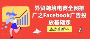 外贸跨境电商全网推广之Facebook广告投放基础课 - 严选资源大全 - 严选资源大全