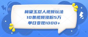 林黛玉怼人视频玩法,10条视频涨粉5万,单日变现1000+ - 严选资源大全 - 严选资源大全