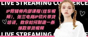 IP剪辑师内部课程(挂车视频)(更新11月),张兰电商IP切片带货培训,教你如何制造一条爆款带货视频 - 严选资源大全 - 严选资源大全