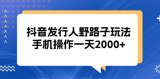 （13220期）抖音发行人野路子玩法，手机操作一天2000+ - 严选资源大全 - 严选资源大全
