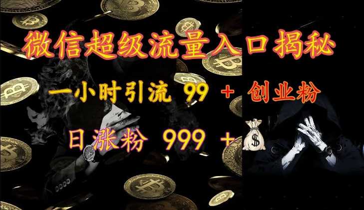 微信超级流量入口揭秘：一小时引流 99 + 创业粉，日涨粉 999 + - 严选资源大全 - 严选资源大全