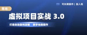 虚拟项目实战3.0,打造自动盈利店铺,可长期操作投入低,新手也能操作 - 严选资源大全 - 严选资源大全