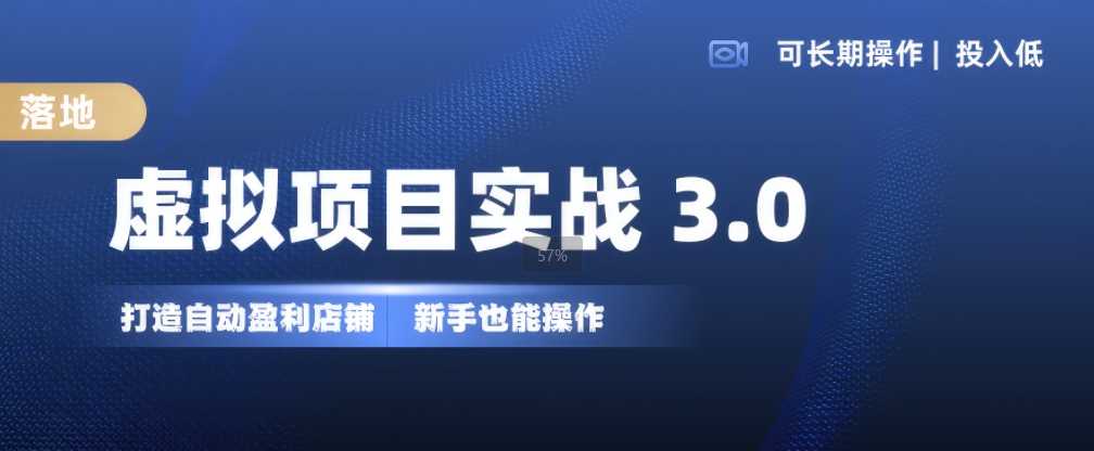 虚拟项目实战3.0，打造自动盈利店铺，可长期操作投入低，新手也能操作 - 严选资源大全 - 严选资源大全