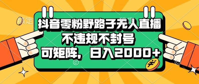 (13336期)抖音零粉野路子无人直播,不违规不封号,可矩阵,日入2000+ - 严选资源大全 - 严选资源大全