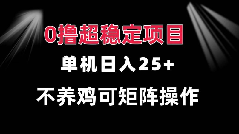 (13355期)0撸项目 单机日入25+ 可批量操作 无需养鸡 长期稳定 做了就有 - 严选资源大全 - 严选资源大全