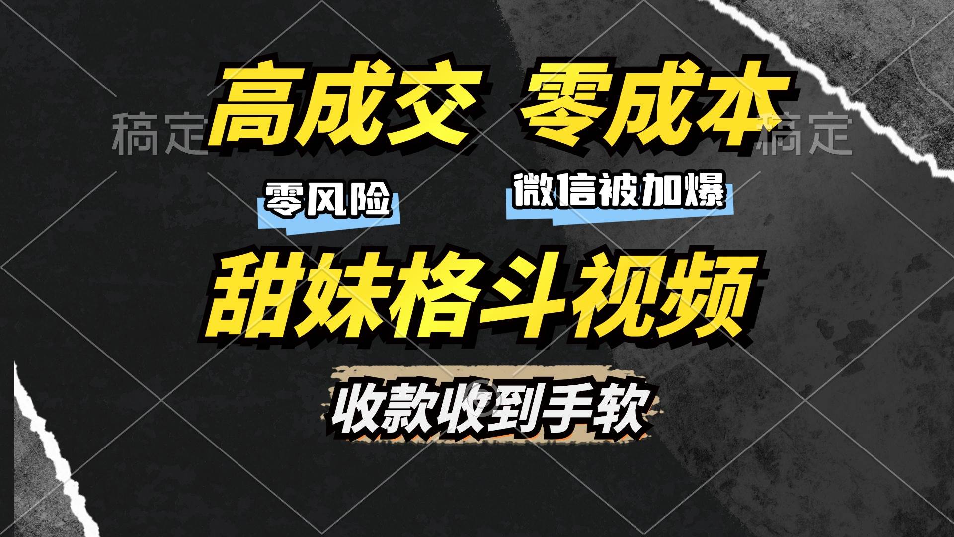 （13384期）高成交零成本，售卖甜妹格斗视频，谁发谁火，加爆微信，收款收到手软 - 严选资源大全 - 严选资源大全