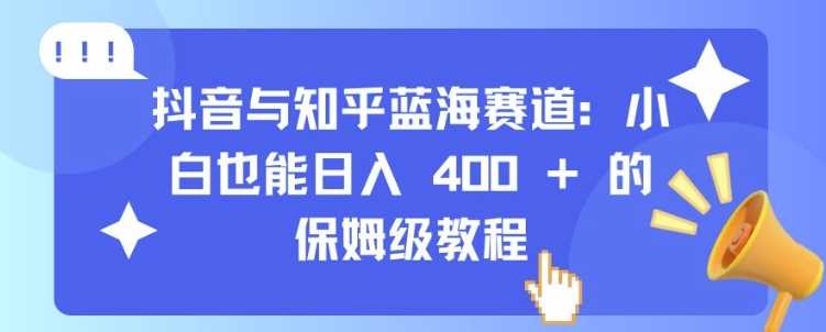 抖音与知乎蓝海赛道：小白也能日入 4张 的保姆级教程 - 严选资源大全 - 严选资源大全