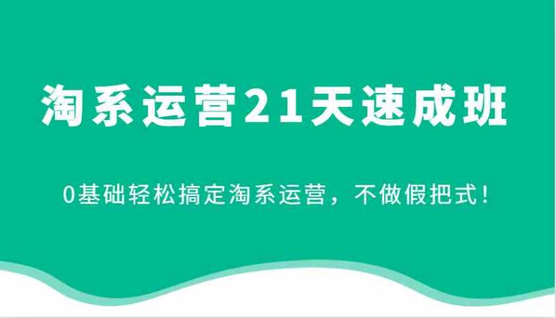 淘系运营21天速成班,0基础轻松搞定淘系运营,不做假把式! - 严选资源大全 - 严选资源大全