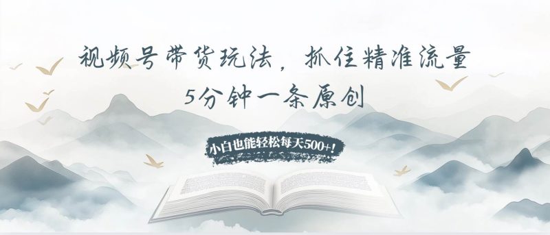 (13492期)视频号带货玩法,抓住精准流量,5分钟一条原创,小白也能轻松每天500+! - 严选资源大全 - 严选资源大全
