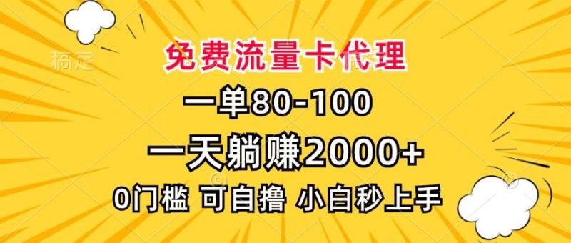 (13551期)一单80,免费流量卡代理,一天躺赚2000+,0门槛,小白也能轻松上手 - 严选资源大全 - 严选资源大全