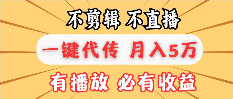 （13555期）不剪辑不直播，一键代发，月入5万懒人必备，我出视频你来发 - 严选资源大全 - 严选资源大全