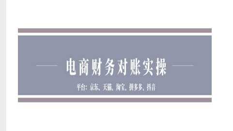 电商财务对账实操-京东天猫淘宝拼多多抖音电商财务对账 - 严选资源大全 - 严选资源大全
