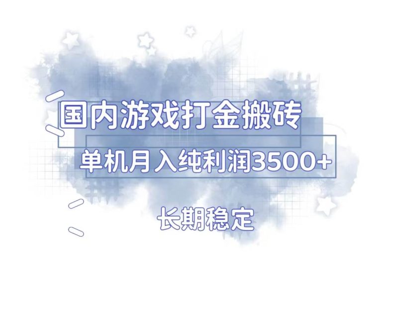 (13584期)国内游戏打金搬砖,长期稳定,单机纯利润3500+多开多得 - 严选资源大全 - 严选资源大全