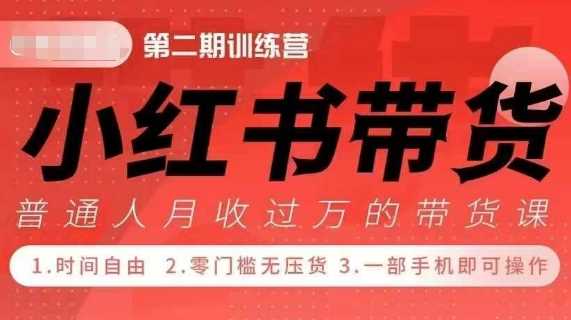 小Red书带货42天训练营 2.0版，宝妈+自由职+上班族+大学生，提高副业收入的大红利项目 - 严选资源大全 - 严选资源大全