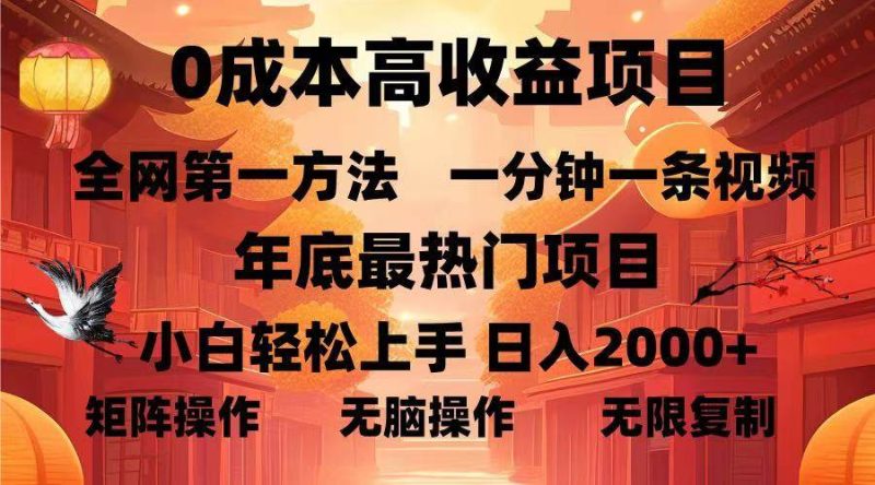 (13723期)0成本高收益蓝海项目,一分钟一条视频,年底最热项目,小白轻松日入… - 严选资源大全 - 严选资源大全