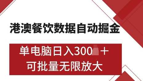 港澳数据全自动掘金，单电脑日入5张，可矩阵批量无限操作【揭秘】 - 严选资源大全 - 严选资源大全
