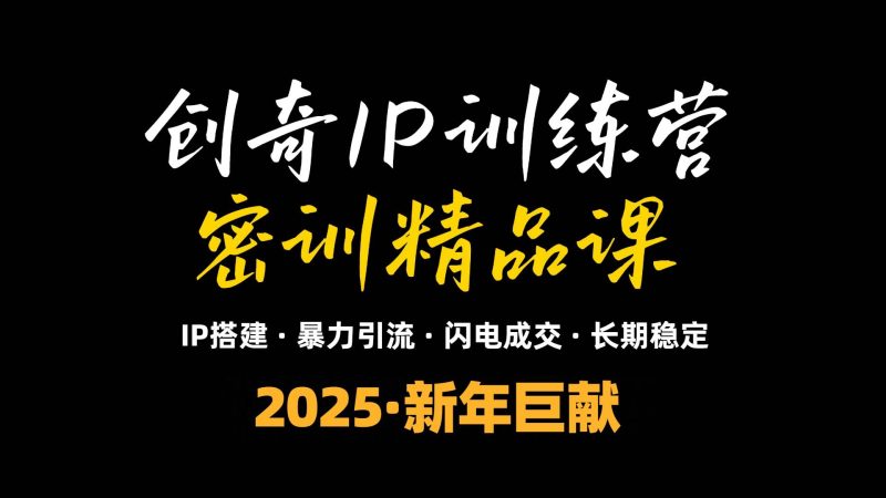 (13898期)2025年“知识付费IP训练营”小白避坑年赚百万,暴力引流,闪电成交 - 严选资源大全 - 严选资源大全