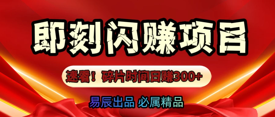 速看！零门槛即刻闪赚副业项目，轻松用碎片时间日赚300+！ - 严选资源大全 - 严选资源大全