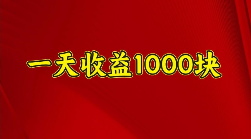 一天收益1000块，2025全网首发 - 严选资源大全 - 严选资源大全