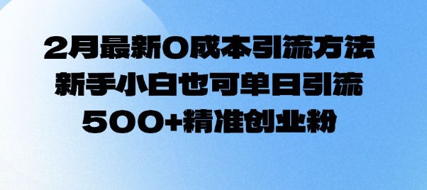 2月最新0成本引流方法，新手小白也可单日引流500+精准创业粉 - 严选资源大全 - 严选资源大全