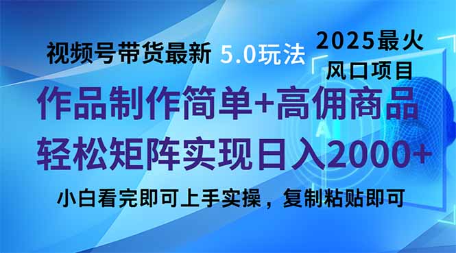 视频号带货最新5.0玩法，作品制作简单，当天起号，复制粘贴，轻松矩阵… - 严选资源大全 - 严选资源大全