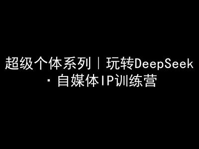 超级个体系列，玩转DeepSeek·自媒体IP训练营，deepseek教程 - 严选资源大全 - 严选资源大全