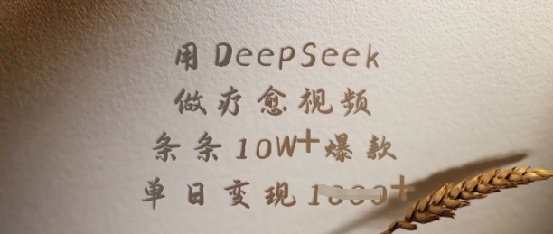 用DeepSeek做疗愈视频，条条10W+爆款，单日变现多张 - 严选资源大全 - 严选资源大全