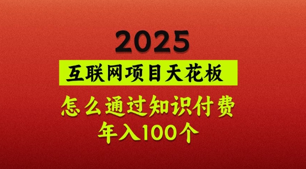 2025项目天花板，普通怎么通过知识付费翻身，年入百个【揭秘】 - 严选资源大全 - 严选资源大全