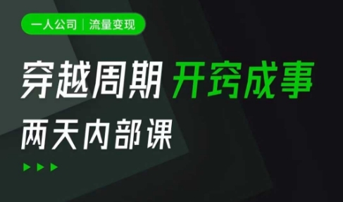 一人公司：流量变现课，一人公司的方法模型拆解， 拆解富人思维，流量思维，小老板思维等 - 严选资源大全 - 严选资源大全