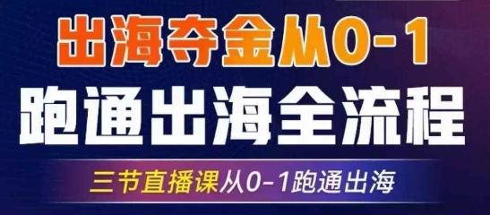 2025出海夺金从0-1跑通出海全流程，三节直播课从0-1跑通出海，教你用AI跑通全流程 - 严选资源大全 - 严选资源大全
