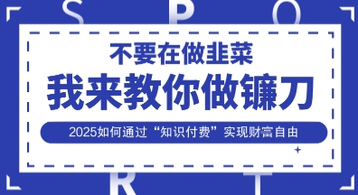 韭菜生涯终结者，我来教你做镰刀，2025如何通过“知识付费”实现财F自由【揭秘】 - 严选资源大全 - 严选资源大全