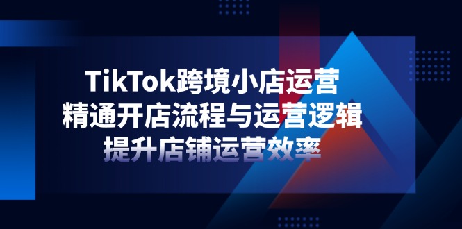 TikTok跨境小店运营，精通开店流程与运营逻辑，提升店铺运营效率 - 严选资源大全 - 严选资源大全