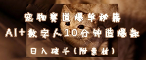 宠物赛道爆单秘籍：AI+数字人10分钟造爆款，日入1k - 严选资源大全 - 严选资源大全