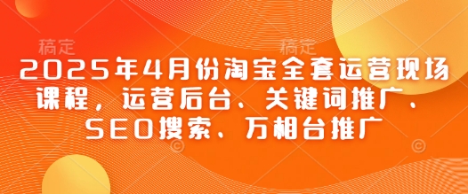 2025年4月份淘宝全套运营现场课程，运营后台、关键词推广、SEO搜索、万相台推广 - 严选资源大全 - 严选资源大全