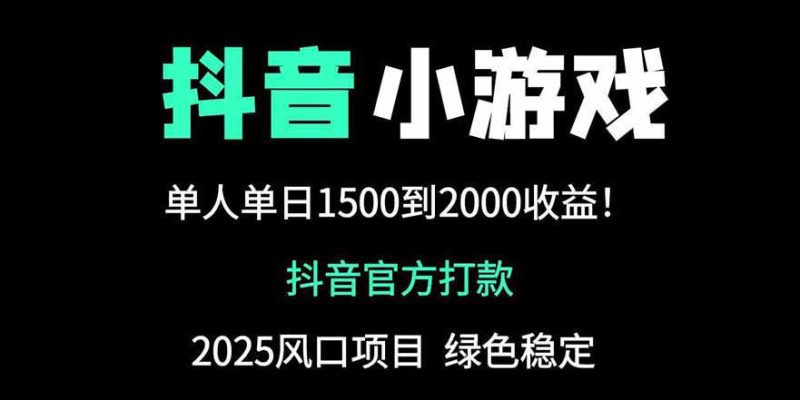 抖音官方小游戏2025全网最新玩法，暴利赚钱项目，单机日入2000+ - 严选资源大全 - 严选资源大全