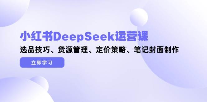 小红书DeepSeek运营课，选品技巧、货源管理、定价策略、笔记封面制作 - 严选资源大全 - 严选资源大全