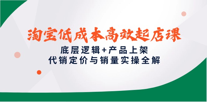 淘宝低成本高效起店课，底层逻辑+产品上架，代销定价与销量实操全解 - 严选资源大全 - 严选资源大全