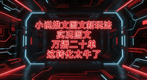 小说推文图文新玩法，实况图文，万播二十单，这转化太牛了！ - 严选资源大全 - 严选资源大全
