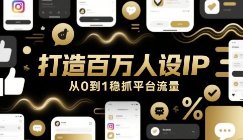 打造百万人设IP，从0到1稳抓平台流量 - 严选资源大全 - 严选资源大全