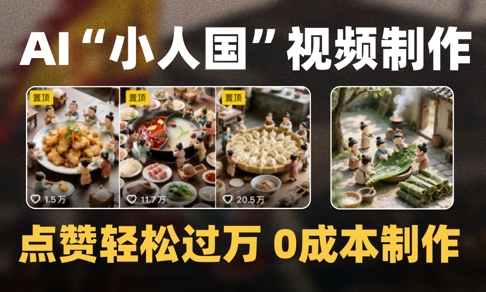 爆款1000W+播放微缩景观迷你小人国AI视频0成本制作全流程教学 - 严选资源大全 - 严选资源大全